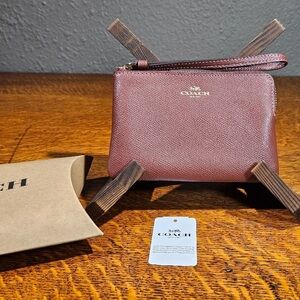 Stunning Wine Colored Coach  Wristlet Clutch NWT